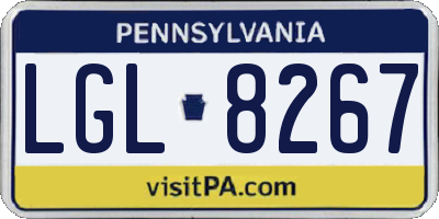 PA license plate LGL8267