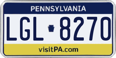 PA license plate LGL8270