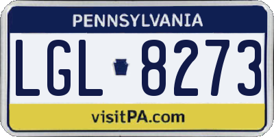 PA license plate LGL8273
