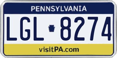 PA license plate LGL8274