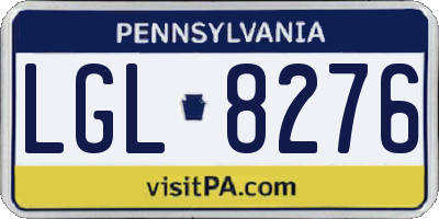 PA license plate LGL8276
