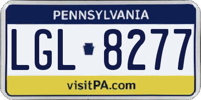 PA license plate LGL8277
