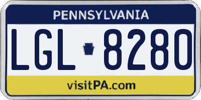 PA license plate LGL8280