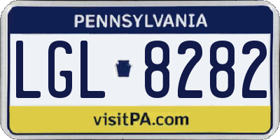 PA license plate LGL8282