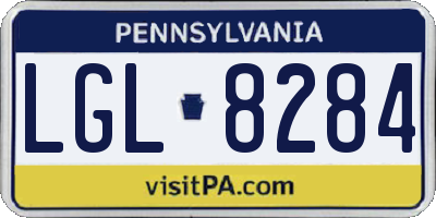 PA license plate LGL8284