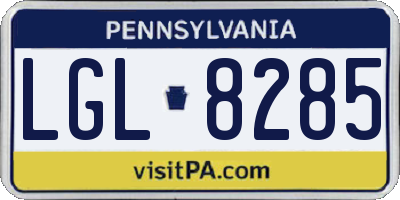 PA license plate LGL8285