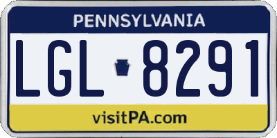 PA license plate LGL8291