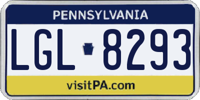 PA license plate LGL8293