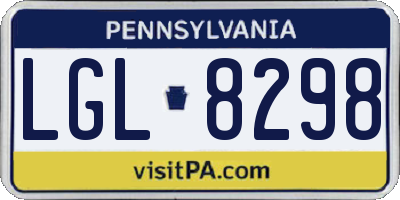 PA license plate LGL8298
