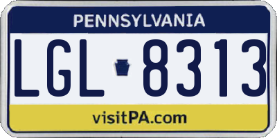 PA license plate LGL8313