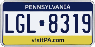 PA license plate LGL8319