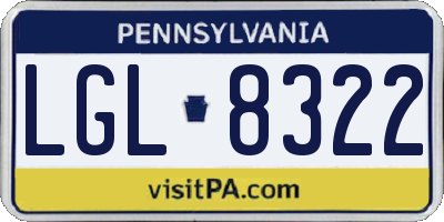 PA license plate LGL8322