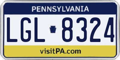 PA license plate LGL8324