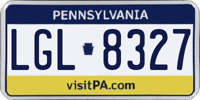 PA license plate LGL8327