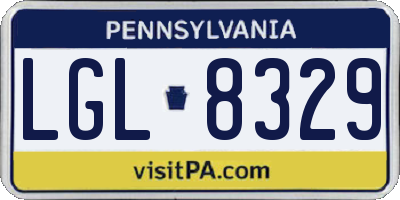 PA license plate LGL8329