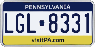 PA license plate LGL8331