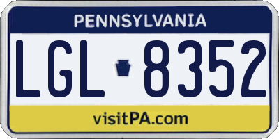 PA license plate LGL8352