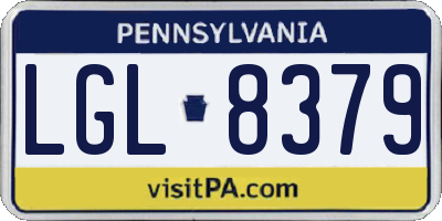 PA license plate LGL8379