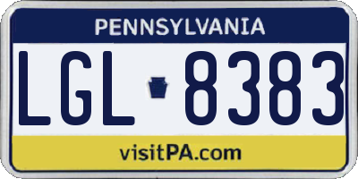 PA license plate LGL8383