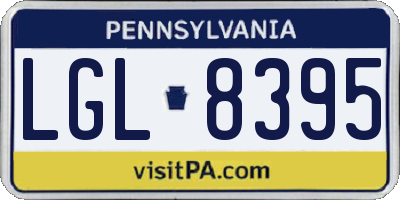 PA license plate LGL8395