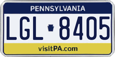 PA license plate LGL8405