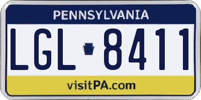 PA license plate LGL8411