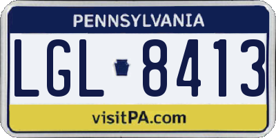 PA license plate LGL8413