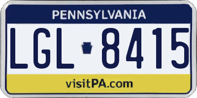 PA license plate LGL8415