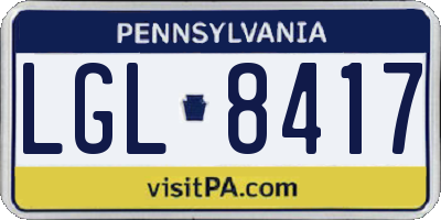 PA license plate LGL8417