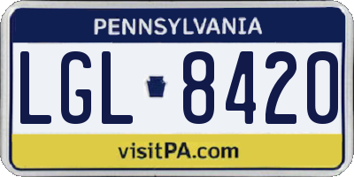 PA license plate LGL8420