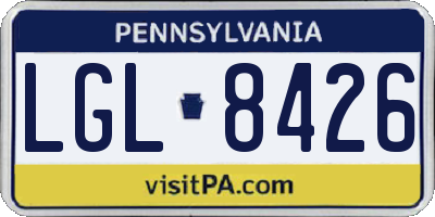 PA license plate LGL8426