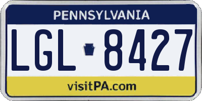 PA license plate LGL8427