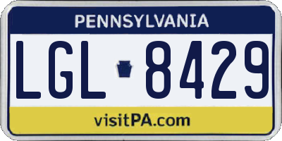 PA license plate LGL8429