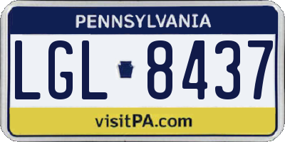 PA license plate LGL8437