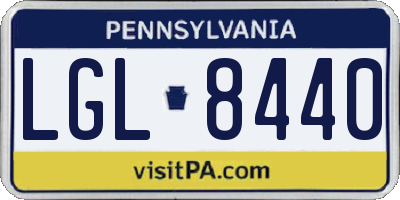 PA license plate LGL8440
