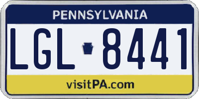 PA license plate LGL8441