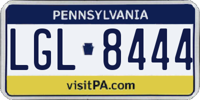 PA license plate LGL8444