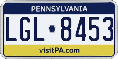 PA license plate LGL8453