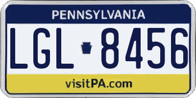 PA license plate LGL8456
