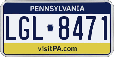 PA license plate LGL8471