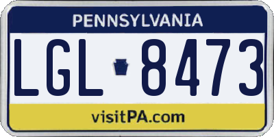 PA license plate LGL8473