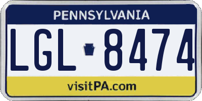 PA license plate LGL8474