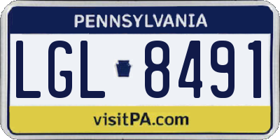 PA license plate LGL8491