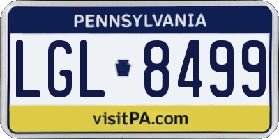 PA license plate LGL8499
