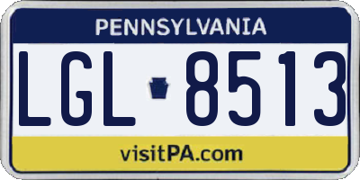 PA license plate LGL8513
