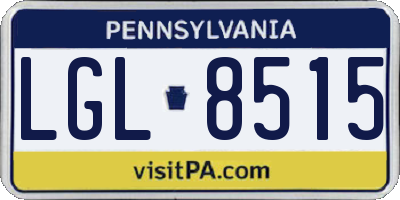 PA license plate LGL8515