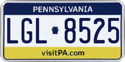 PA license plate LGL8525