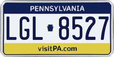 PA license plate LGL8527