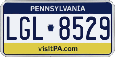 PA license plate LGL8529