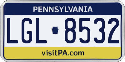 PA license plate LGL8532